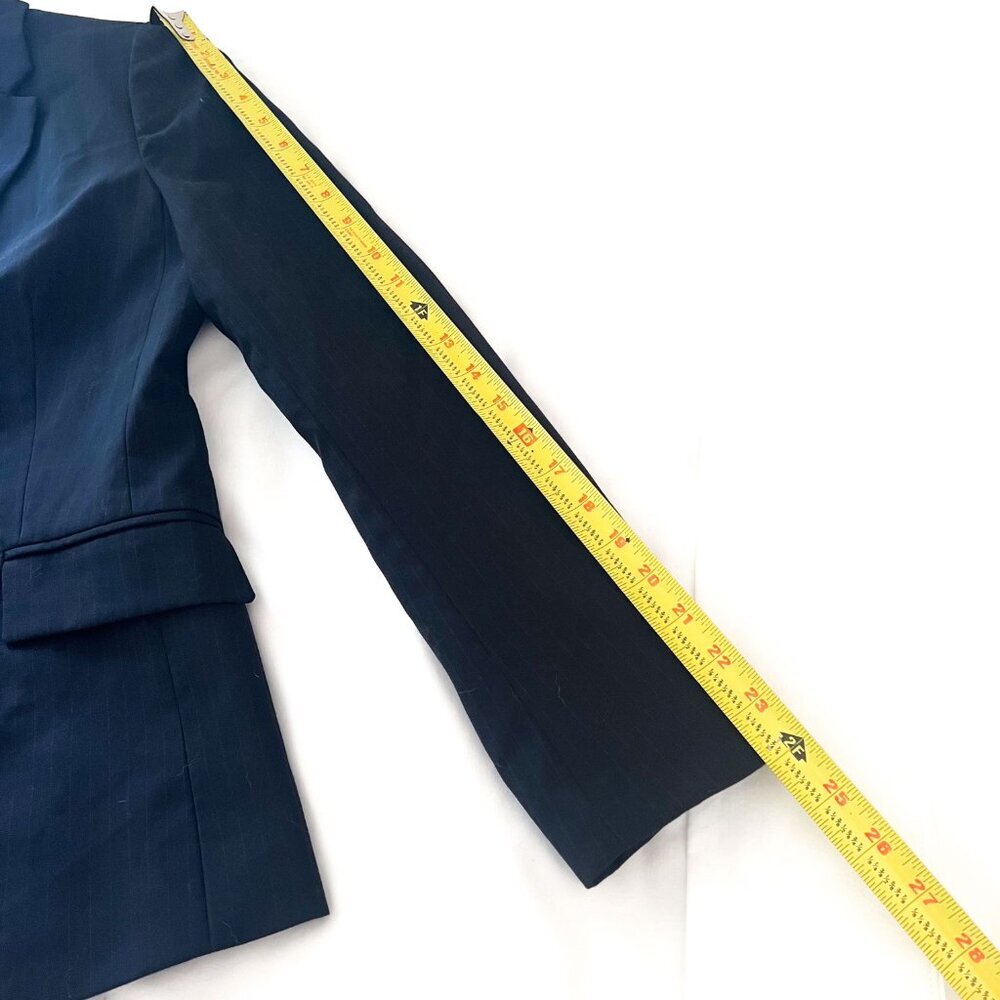 J. Crew Suiting Wool Navy Pinstripe Jacket Blazer Sz 6 - Picture 11 of 13